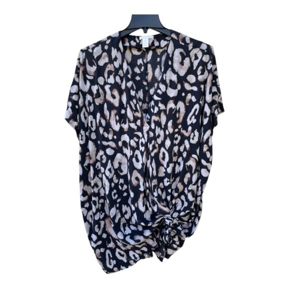 H&M Leopard Print Knee-length Dress Sz XL - Picture 6 of 9